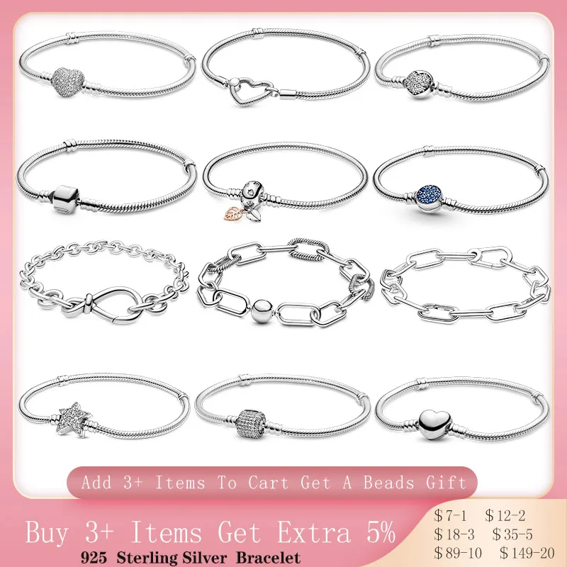 TOP SALE 925 Sterling SILVER Heart Snake Chain Fashion Bracelets For Women Fit Original Pandora Charm Beads Jewelry Gift
TOP SALE 925 Sterling SILVER Heart Snake Chain Fashion Bracelets For Women Fit Original Pandora Charm Beads Jewelry Gift