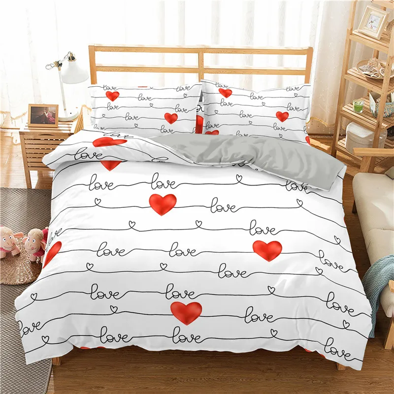 Cartoon Bedding Set 3D Love Stripe Duvet Cover Pillowcase Bedclothes 2/3 Pcs Single Queen King Size Home Textiles Quilt Cover
Cartoon Bedding Set 3D Love Stripe Duvet Cover Pillowcase Bedclothes 2/3 Pcs Single Queen King Size Home Textiles Quilt Cover
