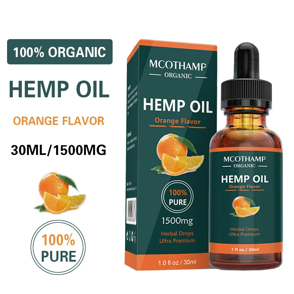 

30ML New Flavor Orange Hemp essential oil extract from Hemp seeds for skin care effective to anti-anxiety sleep better and relax