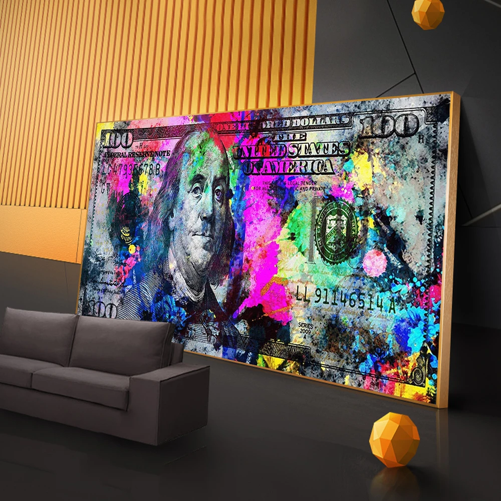 Wall Art Gold Modern Popular Colorful Hundred Money Canvas Painting Quadro Street Art Abstract Poster Wall Picture Home Decor
Wall Art Gold Modern Popular Colorful Hundred Money Canvas Painting Quadro Street Art Abstract Poster Wall Picture Home Decor