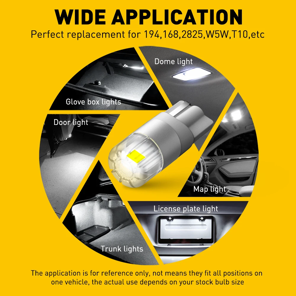 2020 NEW 2x Car W5W T10 LED Canbus Bulb 12V Auto Claerance Wedge Side Parking Light Interior Lights White Red Yellow No error
2020 NEW 2x Car W5W T10 LED Canbus Bulb 12V Auto Claerance Wedge Side Parking Light Interior Lights White Red Yellow No error