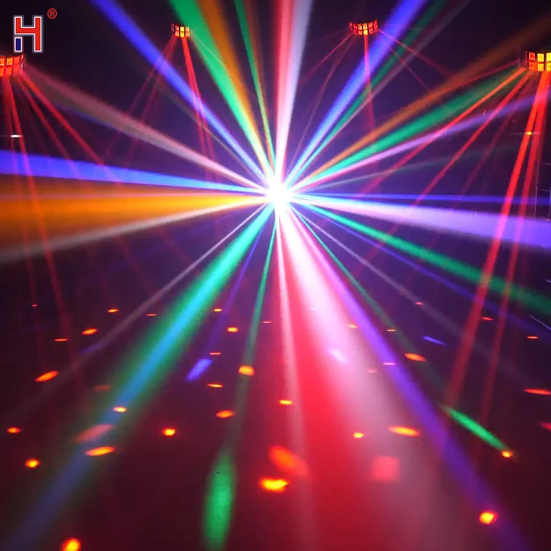 DJ Disco Light LED RGBW Butterfly Beam Effect Strobe Sound Activated Party Lights For Christmas Music Concert | Лампы и освещение