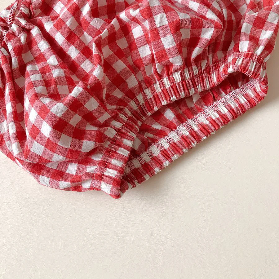 MILANCEL baby clothing set puff sleeve shirt and shorts 2 pcs infant clothes red plaid girls set
MILANCEL baby clothing set puff sleeve shirt and shorts 2 pcs infant clothes red plaid girls set