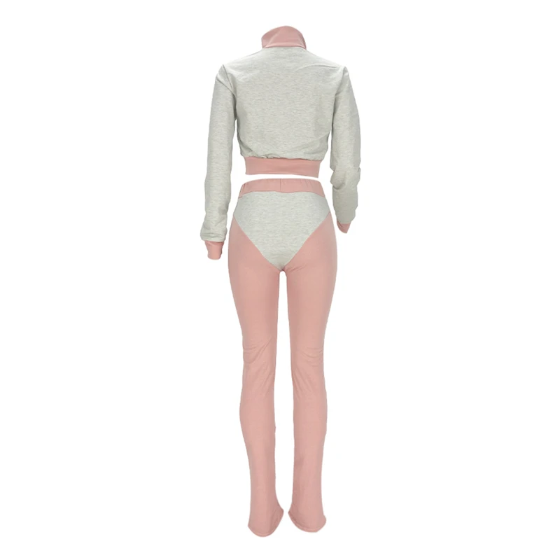 Fashion 2 Pcs Women Letter Embroidered Outfits Adults Long Sleeve Stand Collar Crop Top+Zipper Slit Pencil Pants Tracksuits 2021 
Fashion 2 Pcs Women Letter Embroidered Outfits Adults Long Sleeve Stand Collar Crop Top+Zipper Slit Pencil Pants Tracksuits 2021