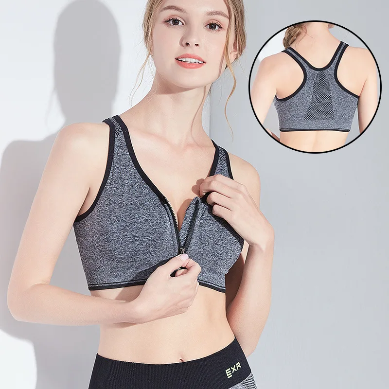 Women Bras Ziper Padded Sports Tops For Fitness Solid Push Up Active Vest Anti-sweat Yoga Bras Female Running Training Underwear 
Women Bras Ziper Padded Sports Tops For Fitness Solid Push Up Active Vest Anti-sweat Yoga Bras Female Running Training Underwear