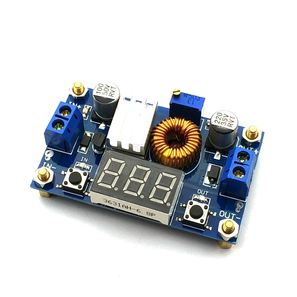 XL4015 5A Высокая мощность 75 Вт DC Регулируемый понижающий модуль + светодиодный