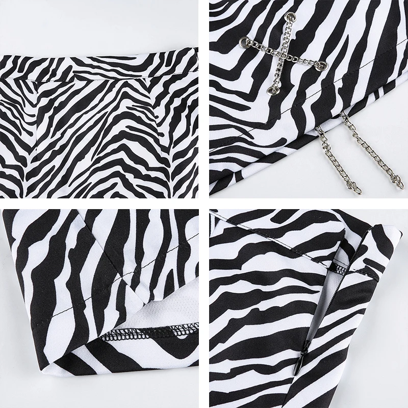 Zebra Striped Mini Skirt Print High-Waisted Goth Chain Patchwork Black for Girls 2021 Harajuku Short Sexy Wrap Skirts Female
Zebra Striped Mini Skirt Print High-Waisted Goth Chain Patchwork Black for Girls 2021 Harajuku Short Sexy Wrap Skirts Female