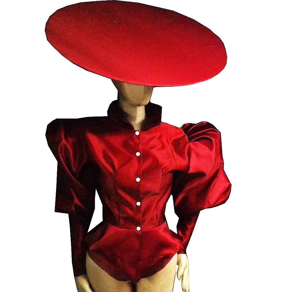 Personality Performance Three-Piece Suits Puff Sleeve Top Tie Neck Hat Tight Shorts Theatrical Costume For Women Dance Wear
Personality Performance Three-Piece Suits Puff Sleeve Top Tie Neck Hat Tight Shorts Theatrical Costume For Women Dance Wear