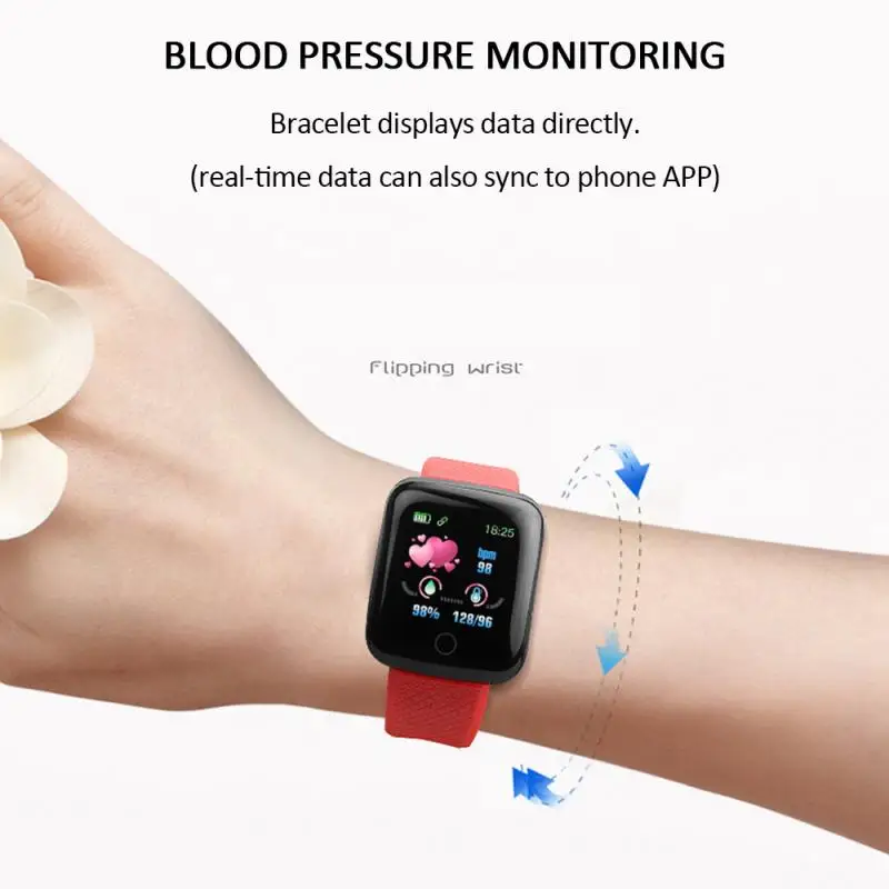 116 PLUS Smart Bracelet Watch Color Screen Heart Rate Blood Pressure Monitoring Track Movement IP65 Waterproof Smartwatch | Электроника