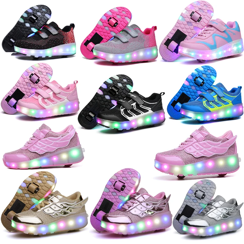 Two Wheels Luminous Sneakers Led Light Roller Skate Shoes Eur Children Kids Led Shoes Boys Girls Shoes Light Up With wheels Shoe
Two Wheels Luminous Sneakers Led Light Roller Skate Shoes Eur Children Kids Led Shoes Boys Girls Shoes Light Up With wheels Shoe