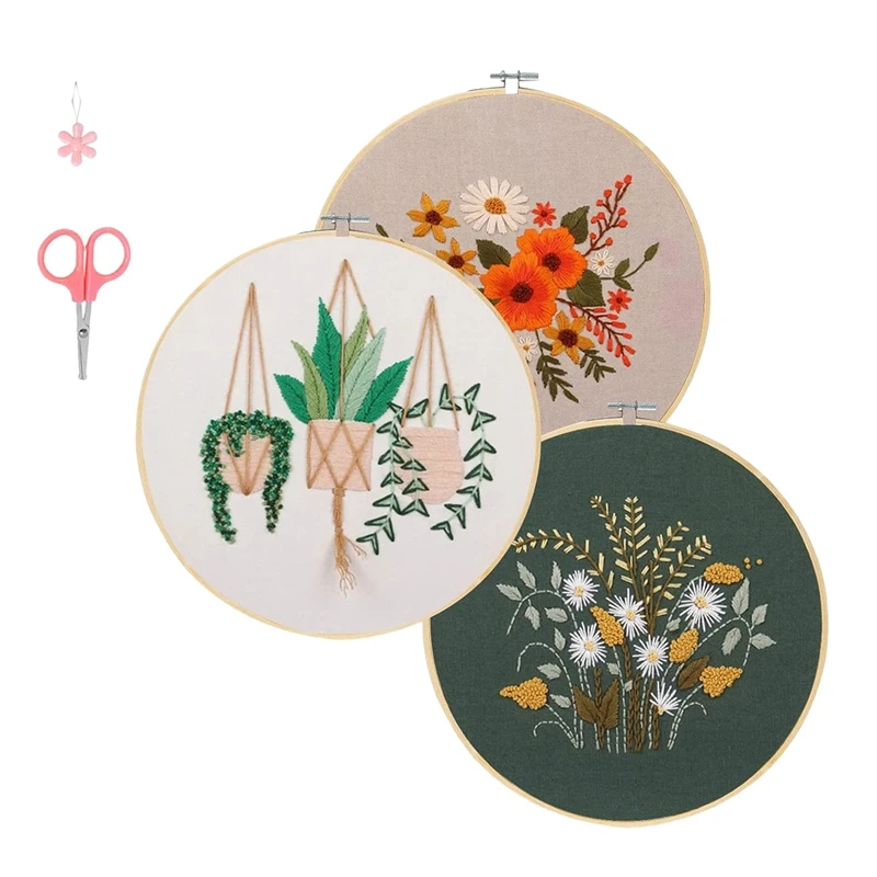3 Sets Embroidery Kit with Patterns Embroidery Starter Kit for Beginners Cross Stitch Starter Kits for Adults
3 Sets Embroidery Kit with Patterns Embroidery Starter Kit for Beginners Cross Stitch Starter Kits for Adults