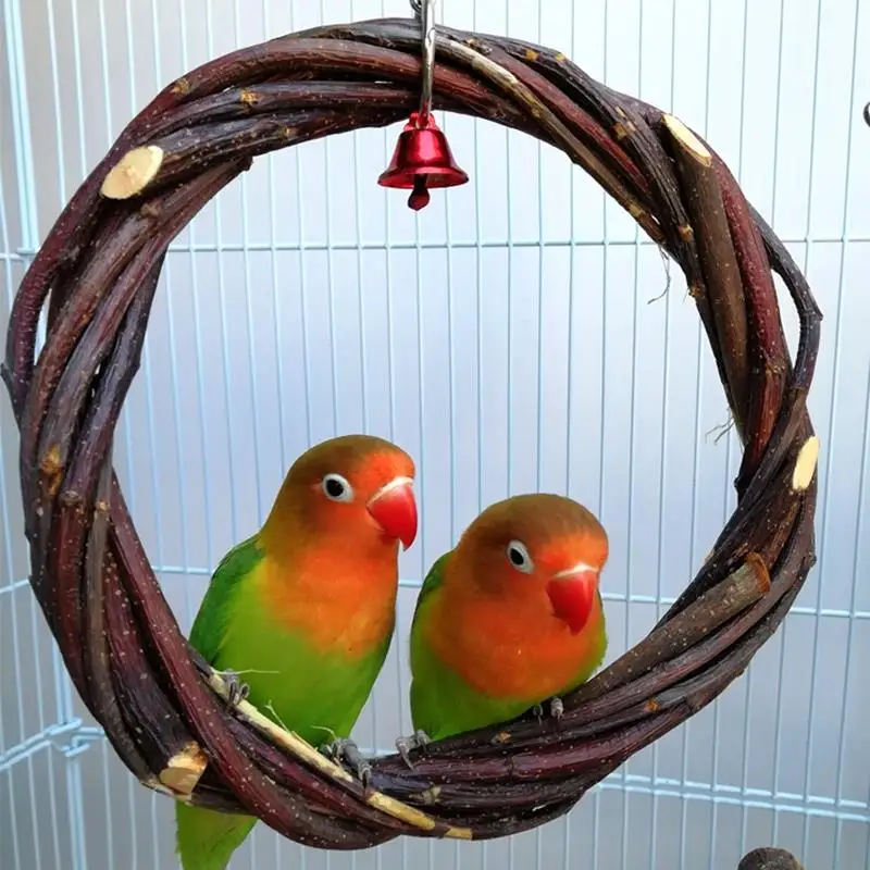 1 Piece Round Wooden Bird Swing Toy Funny Bird Cage Stand Perch Toy With Bell Parrots Interactive Chew Toys Birds Accessories 
1 Piece Round Wooden Bird Swing Toy Funny Bird Cage Stand Perch Toy With Bell Parrots Interactive Chew Toys Birds Accessories