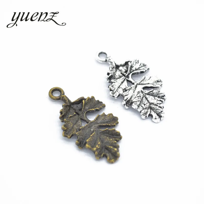 YuenZ 7pcs 2 Color Antique Silver color tree leaf Charms Metal Alloy Jewelry Diy Accessories 32*18mm Q327 | Украшения и
