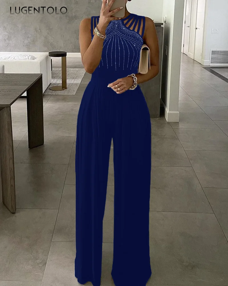 Sexy Jumpsuit Women Slim Shiny Elegant Sleeveless Large Size Solid Ladies High Waist Wide Leg Pants Long Jumpsuits
Sexy Jumpsuit Women Slim Shiny Elegant Sleeveless Large Size Solid Ladies High Waist Wide Leg Pants Long Jumpsuits