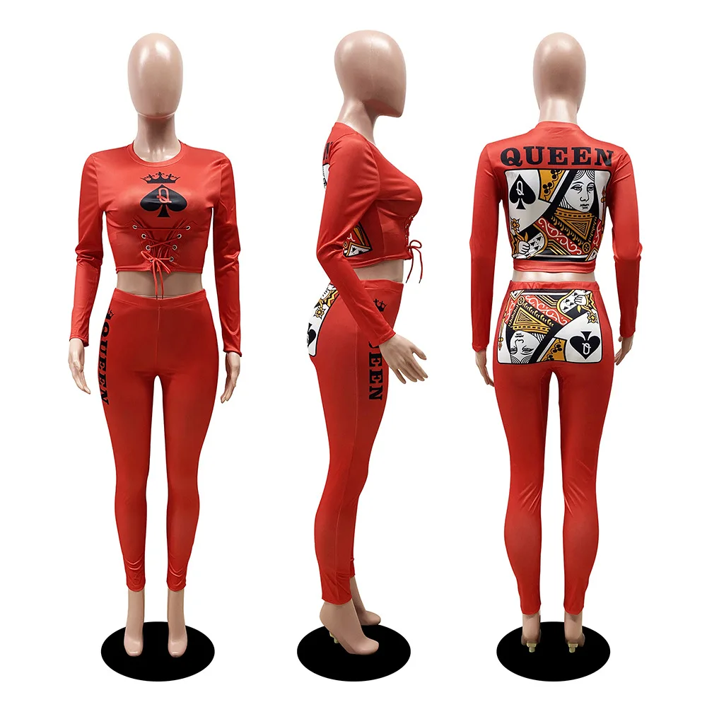 Women 's Tracksuit 2 Piece Set Playing Card Printing Long Sleeved Trousers Jogging Sports Suit
Women 's Tracksuit 2 Piece Set Playing Card Printing Long Sleeved Trousers Jogging Sports Suit