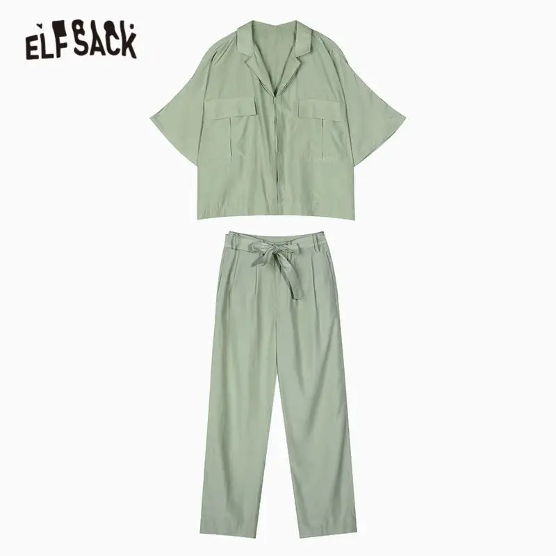 ELFSACK Green Solid Minimalist Casual Women Matching Sets 2020 Autumn ELF High Waist Korean Ladies Daily Work 2 Piece Safari Set
ELFSACK Green Solid Minimalist Casual Women Matching Sets 2020 Autumn ELF High Waist Korean Ladies Daily Work 2 Piece Safari Set