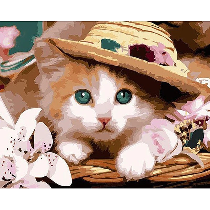 Oil Picture By Number Cat Animal Acrylic Paint Handmade Coloring Painting By Number DIY Craft For Adults Drawing Frame On Canvas
Oil Picture By Number Cat Animal Acrylic Paint Handmade Coloring Painting By Number DIY Craft For Adults Drawing Frame On Canvas