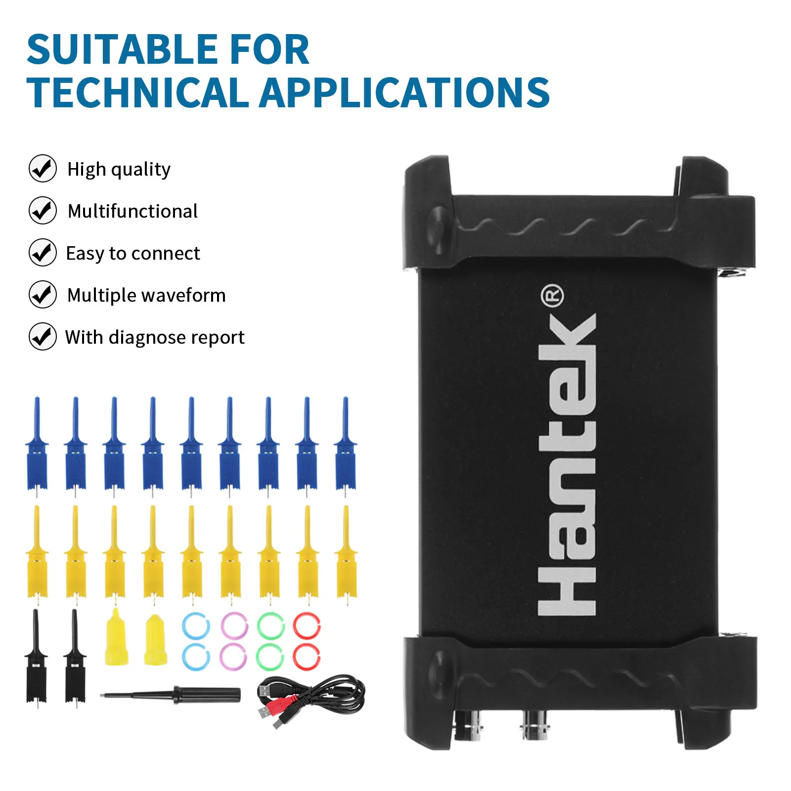 Цифровой осциллограф HANTEK6022BL, 2 канала, портативный USB-Осциллограф на базе ПК для диагностики обслуживания автомобиля, 20 МГц
Цифровой осциллограф HANTEK6022BL, 2 канала, портативный USB-Осциллограф на базе ПК для диагностики обслуживания автомобиля, 20 МГц