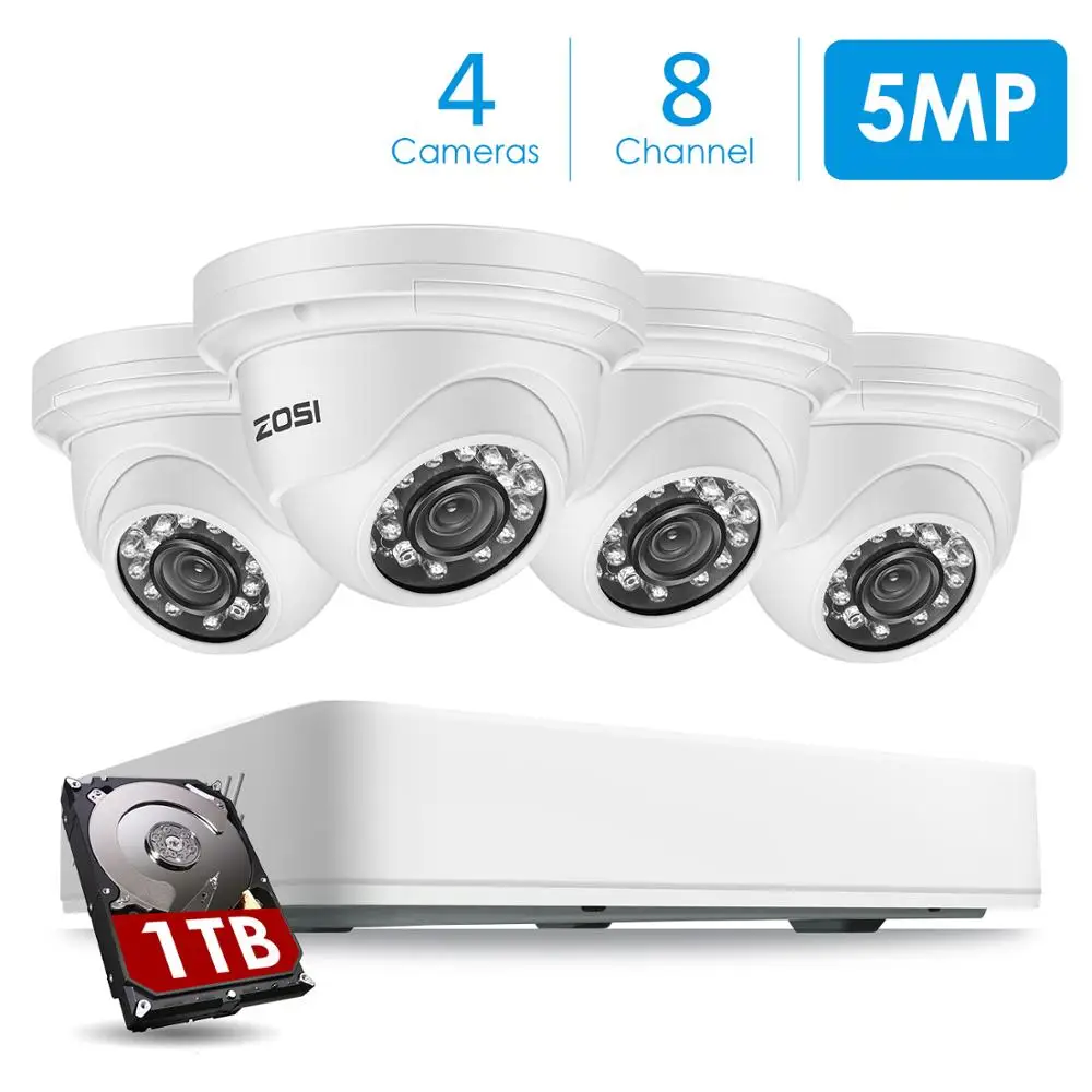 5Мп Комплект видеонаблюдения ZOSI Super HD, система видеонаблюдения на 8 каналов, 4 камеры видеонаблюдения,H.265, DVR, для наружного/внутреннего видеон...
5Мп Комплект видеонаблюдения ZOSI Super HD, система видеонаблюдения на 8 каналов, 4 камеры видеонаблюдения,H.265, DVR, для наружного/внутреннего видеон...