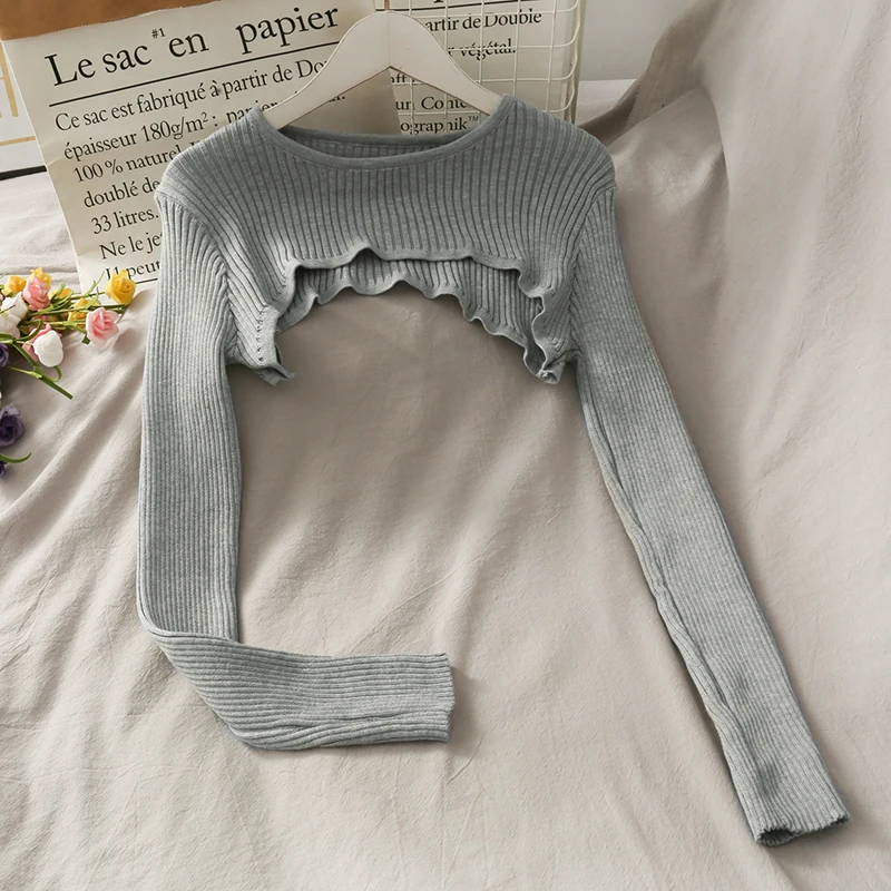 Ultra Short Slim Thin Knitted Top Women's 2021 Summer Net Infrared With Sunscreen Long Sleeve
Ultra Short Slim Thin Knitted Top Women's 2021 Summer Net Infrared With Sunscreen Long Sleeve