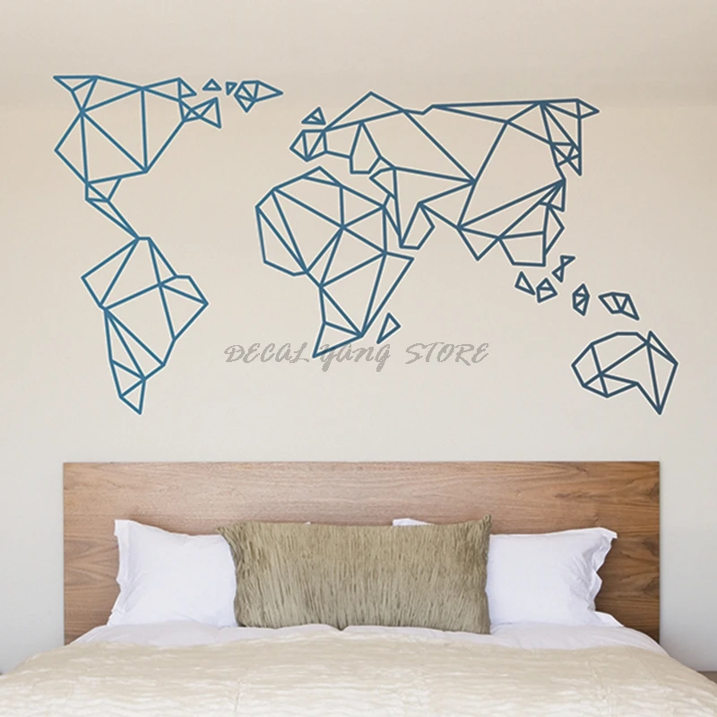 

Bedroom Decor Wallstickers Wallpaper Mural Wall Sticker Decal World Map for House Living Room Decoration StickersB2-021
