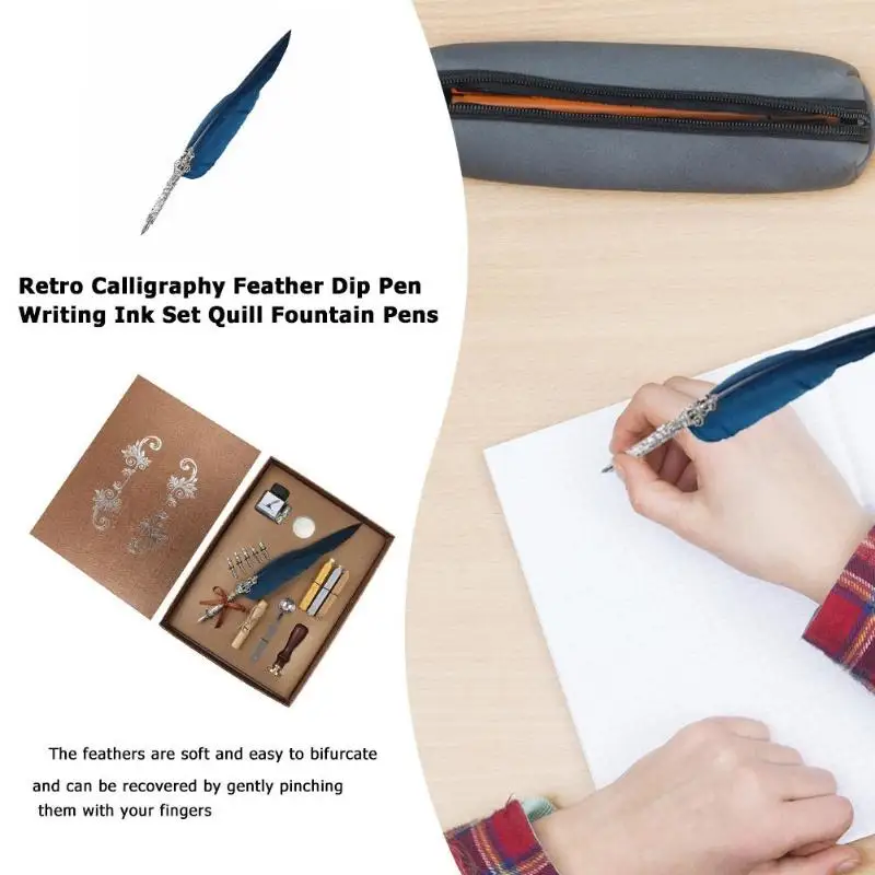 Перьевая ручка в стиле ретро набор карандашей с 5 наконечниками винтажная