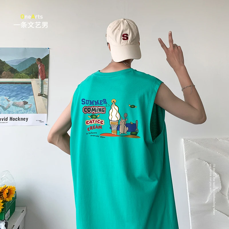 Men's Summer Thin Loose Fashion Hong Kong Style Printed Casual All-Matching Sleeveless T-shirt Top
Men's Summer Thin Loose Fashion Hong Kong Style Printed Casual All-Matching Sleeveless T-shirt Top