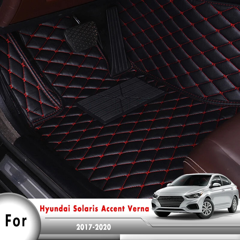 Покрытие ковров автомобильные коврики для Hyundai Solaris Accent Verna 2017 2018 2019 2020 аксессуары