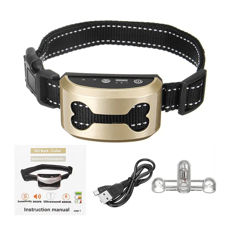 Intelligent Adjustment Pet Rechargeable Anti Bark Collar Control Train Stop Barking Waterproof Dog Ultrasonic Training Collars
Intelligent Adjustment Pet Rechargeable Anti Bark Collar Control Train Stop Barking Waterproof Dog Ultrasonic Training Collars