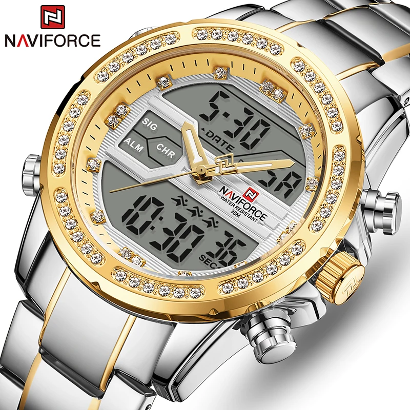 NAVIFORCE New Mens Watches Top Brand Luxury Stainless Steel Quartz Wrist Watch Men Sports Chronograph Clock Relogio Masculino
NAVIFORCE New Mens Watches Top Brand Luxury Stainless Steel Quartz Wrist Watch Men Sports Chronograph Clock Relogio Masculino