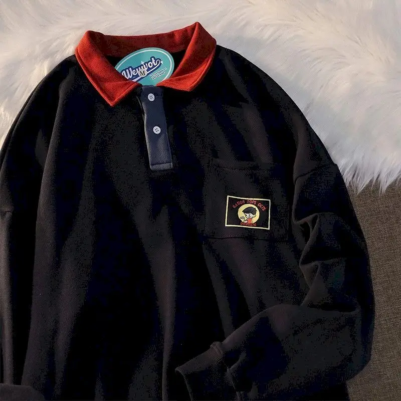 Hoodie American Preppy Polo Female Cotton Sweatshirt Pullover Long Sleeve Oversized Loose Korean Students Women Tops Clothes
Hoodie American Preppy Polo Female Cotton Sweatshirt Pullover Long Sleeve Oversized Loose Korean Students Women Tops Clothes