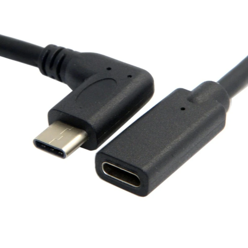 90 Degree Right Angle USB 3.1 Type C Male To Female Extension Data Cable 1m
90 Degree Right Angle USB 3.1 Type C Male To Female Extension Data Cable 1m