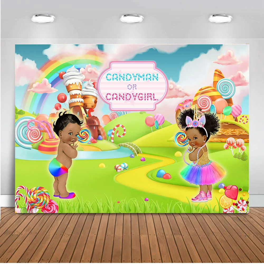 Gender Reveal Baby Shower Photography Backdrop Fairy tale Candy World Candygirl or Candyman Background Baby shower Party Decor
Gender Reveal Baby Shower Photography Backdrop Fairy tale Candy World Candygirl or Candyman Background Baby shower Party Decor