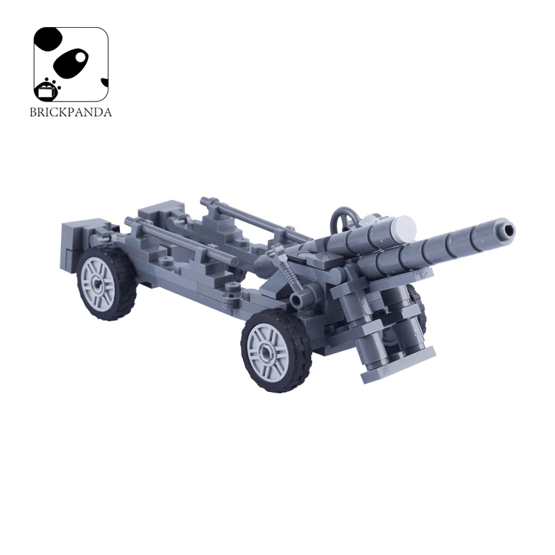 

MOC WW2 Germany S.F.H Cannon Building Blocks Artillery Military Parts Soldier Figures Weapon Accessories Bricks Children Toys