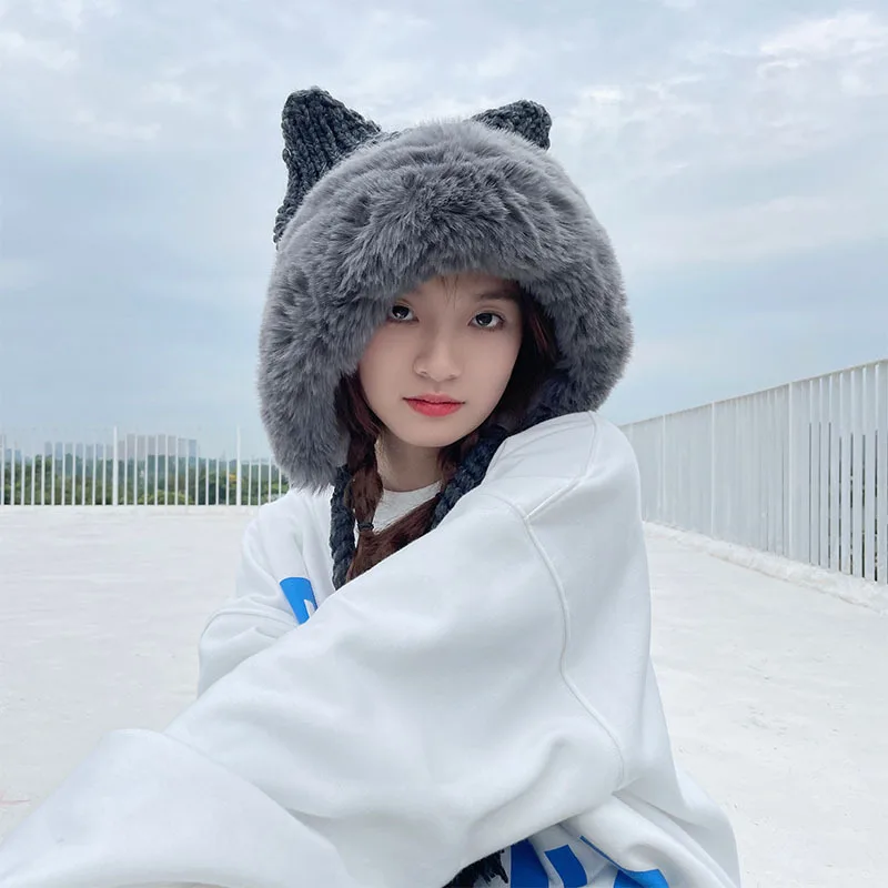шапка Women's Cat Ear Knitted Lei Feng Hat Female Winter Skiing Ear Protection Cold-resistant Plush Braid Woolen Cap Biking
шапка Women's Cat Ear Knitted Lei Feng Hat Female Winter Skiing Ear Protection Cold-resistant Plush Braid Woolen Cap Biking