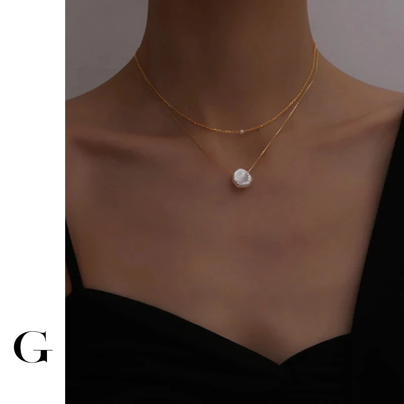 GHIDBK Stainless Steel Baroque Simulated Irregular Pearls Chokers Necklaces for Women Dainty Street Style Collars Simple Choker
GHIDBK Stainless Steel Baroque Simulated Irregular Pearls Chokers Necklaces for Women Dainty Street Style Collars Simple Choker