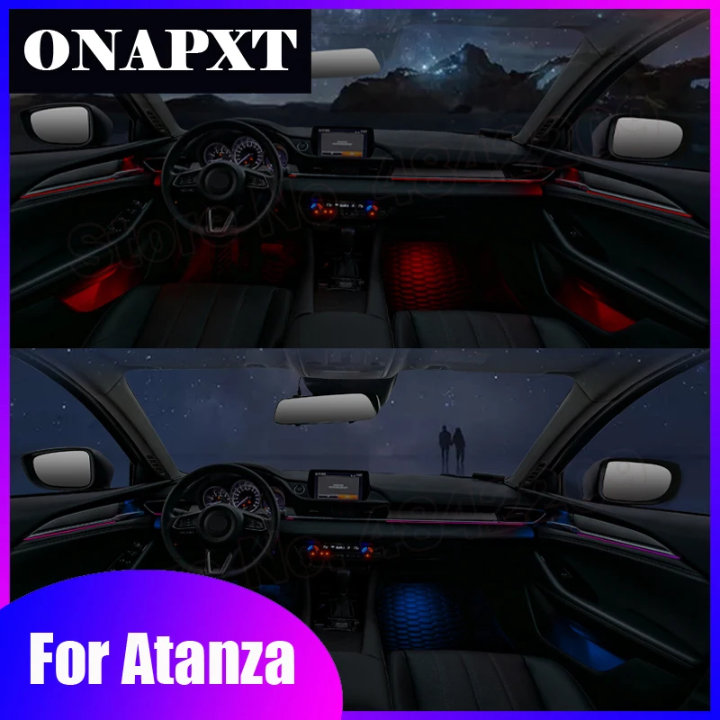 

For Mazda 6 Atanza 2017-2020 Button Control Neon Ambient Light 64 Colors Set Decorative LED Atmosphere Lamp illuminated Strip