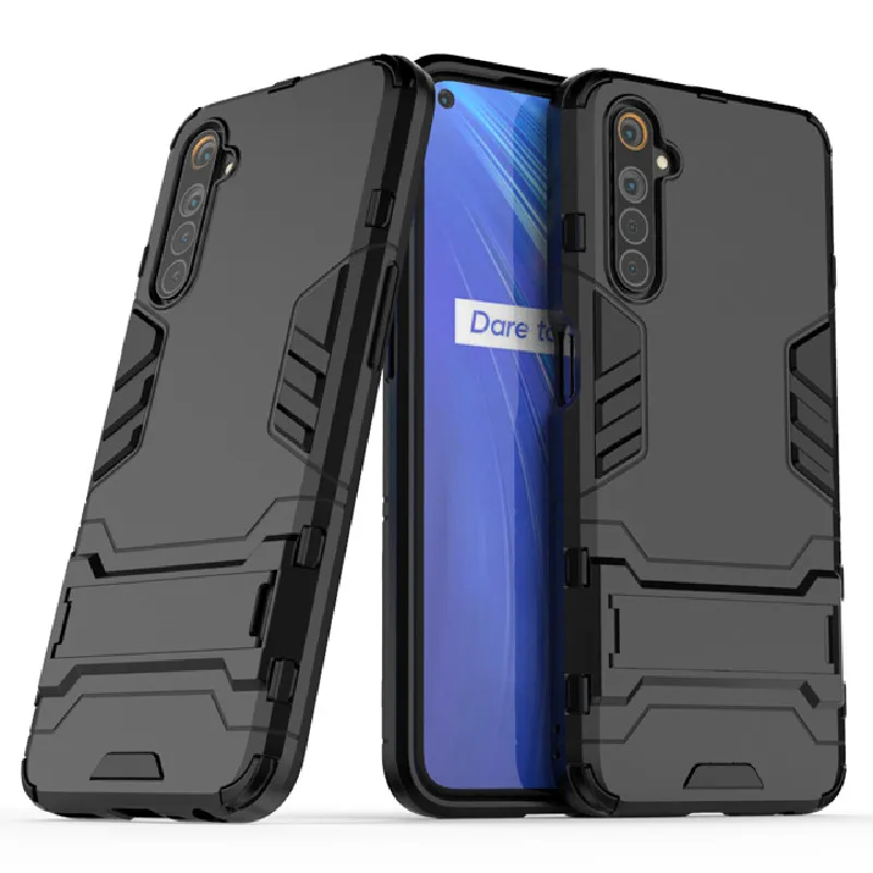 Роскошный бронированный чехол для OPPO Realme 6 ударопрочный гибридный жесткий