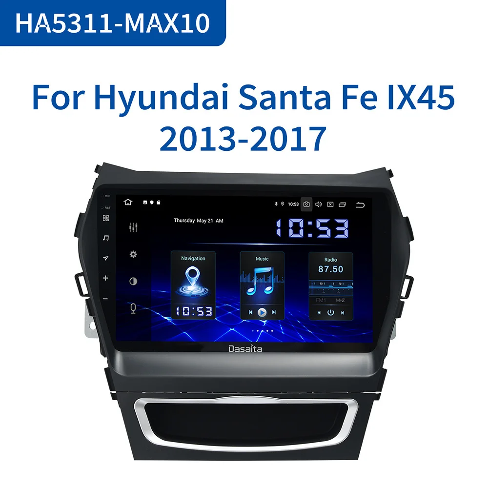 Автомагнитола Dasaita автомагнитола на Android для Hyundai IX45 GPS 2013 2014 2015 Авторадио с 64 Гб