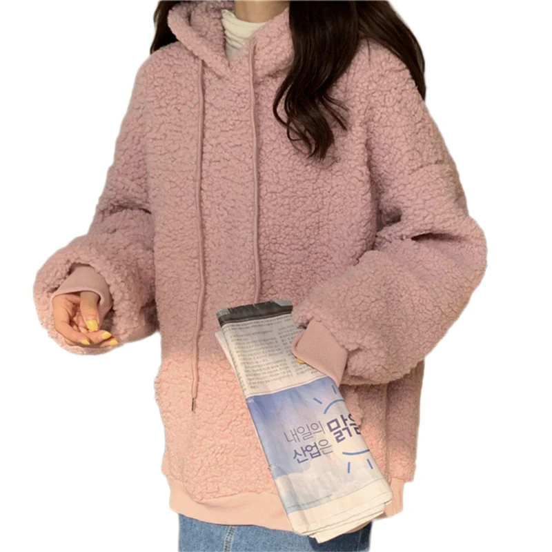 Women Faux Fleece Cute Bear Ears Hoodies Long Sleeve Solid Oversized Sweatshirt N58F
Women Faux Fleece Cute Bear Ears Hoodies Long Sleeve Solid Oversized Sweatshirt N58F