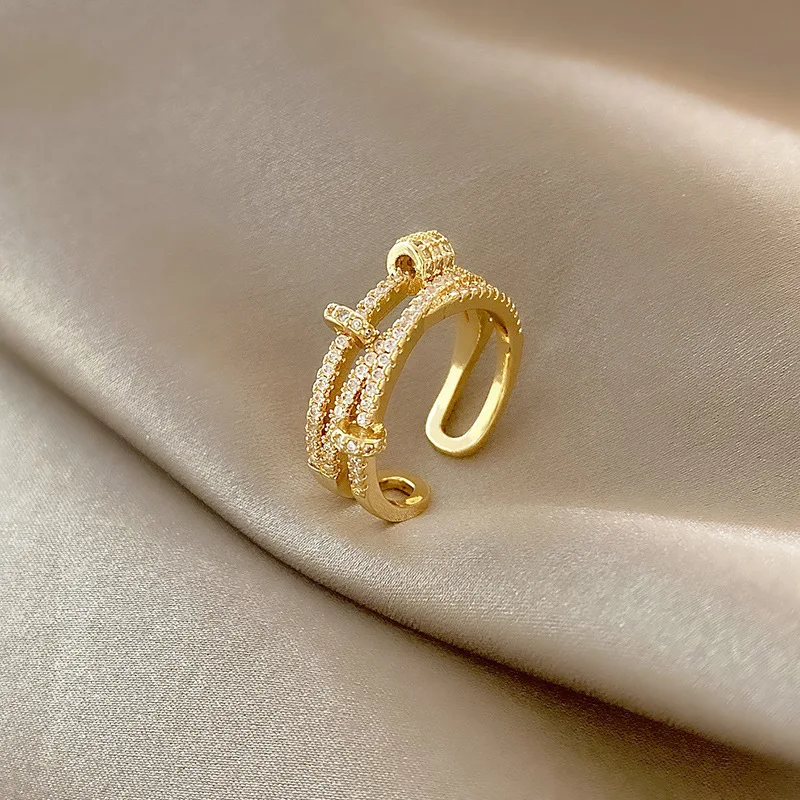 New fashion personality geometric diamond open ring female temperament all-match ring trend party jewelry 
New fashion personality geometric diamond open ring female temperament all-match ring trend party jewelry