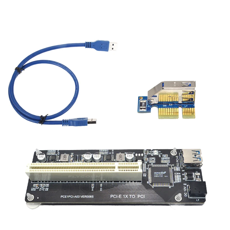 Express X1 to PCI Riser Card Bus Card High Efficiency Adapter Converter USB 3.0 Cable for Desktop PC ASM1083 Chip
Express X1 to PCI Riser Card Bus Card High Efficiency Adapter Converter USB 3.0 Cable for Desktop PC ASM1083 Chip