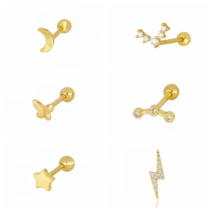2021 Sterling Silver Stud Earring Crystal Zircon Piercing Earings for Women Ear Bone Jewelry Pendientes Joyero silver
2021 Sterling Silver Stud Earring Crystal Zircon Piercing Earings for Women Ear Bone Jewelry Pendientes Joyero silver
