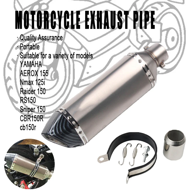 Motorcycle Exhaust Pipe With DB Killer 51mm Stainless Steel For Yamaha Honda Kawasaki Mslaz R15 MT15 XSR155 MSX Cbr150
Motorcycle Exhaust Pipe With DB Killer 51mm Stainless Steel For Yamaha Honda Kawasaki Mslaz R15 MT15 XSR155 MSX Cbr150