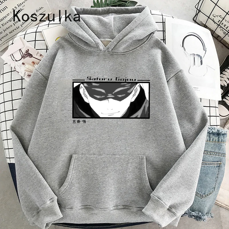 New Jujutsu Kaisen Gojo Satoru Hoodie Sweatshirt Green Gray Black Pullovers Women Casual Streetwear sudadera fashion autumn Tops 
New Jujutsu Kaisen Gojo Satoru Hoodie Sweatshirt Green Gray Black Pullovers Women Casual Streetwear sudadera fashion autumn Tops