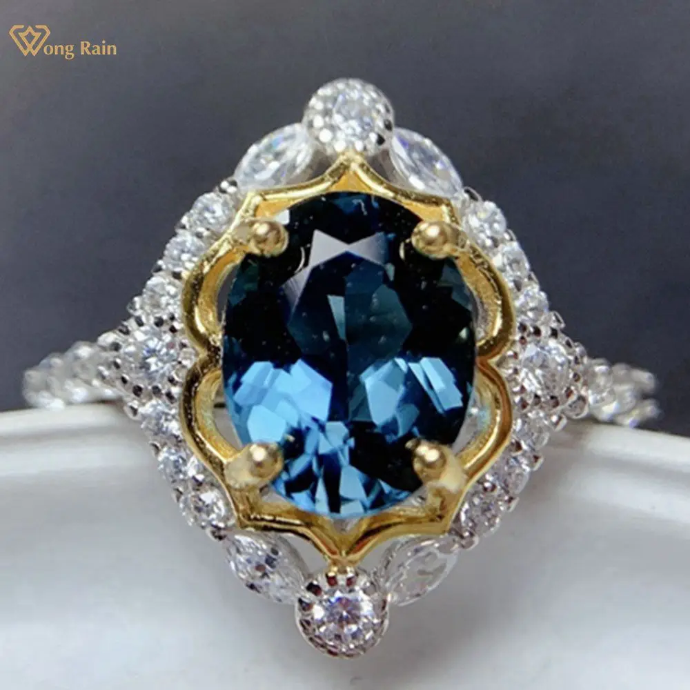 Wong Rain Elegant Vintage 925 Sterling Silver Oval Cut 9*7 MM Natural Blue Topaz Gemstone Party Ladies Ring Fine Jewelry Gift
Wong Rain Elegant Vintage 925 Sterling Silver Oval Cut 9*7 MM Natural Blue Topaz Gemstone Party Ladies Ring Fine Jewelry Gift