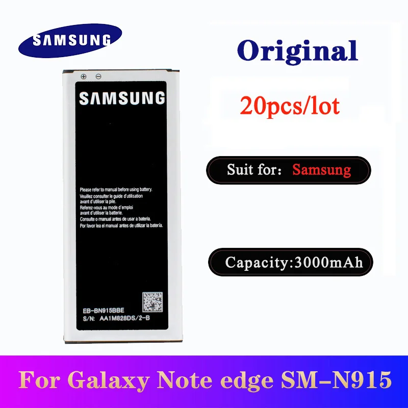 20pcs/lot Battery EB-BN915BBE For Samsung Galaxy Note Edge N915 N915F N915A N915G N915T N915V Original bateria 3000mAh
20pcs/lot Battery EB-BN915BBE For Samsung Galaxy Note Edge N915 N915F N915A N915G N915T N915V Original bateria 3000mAh