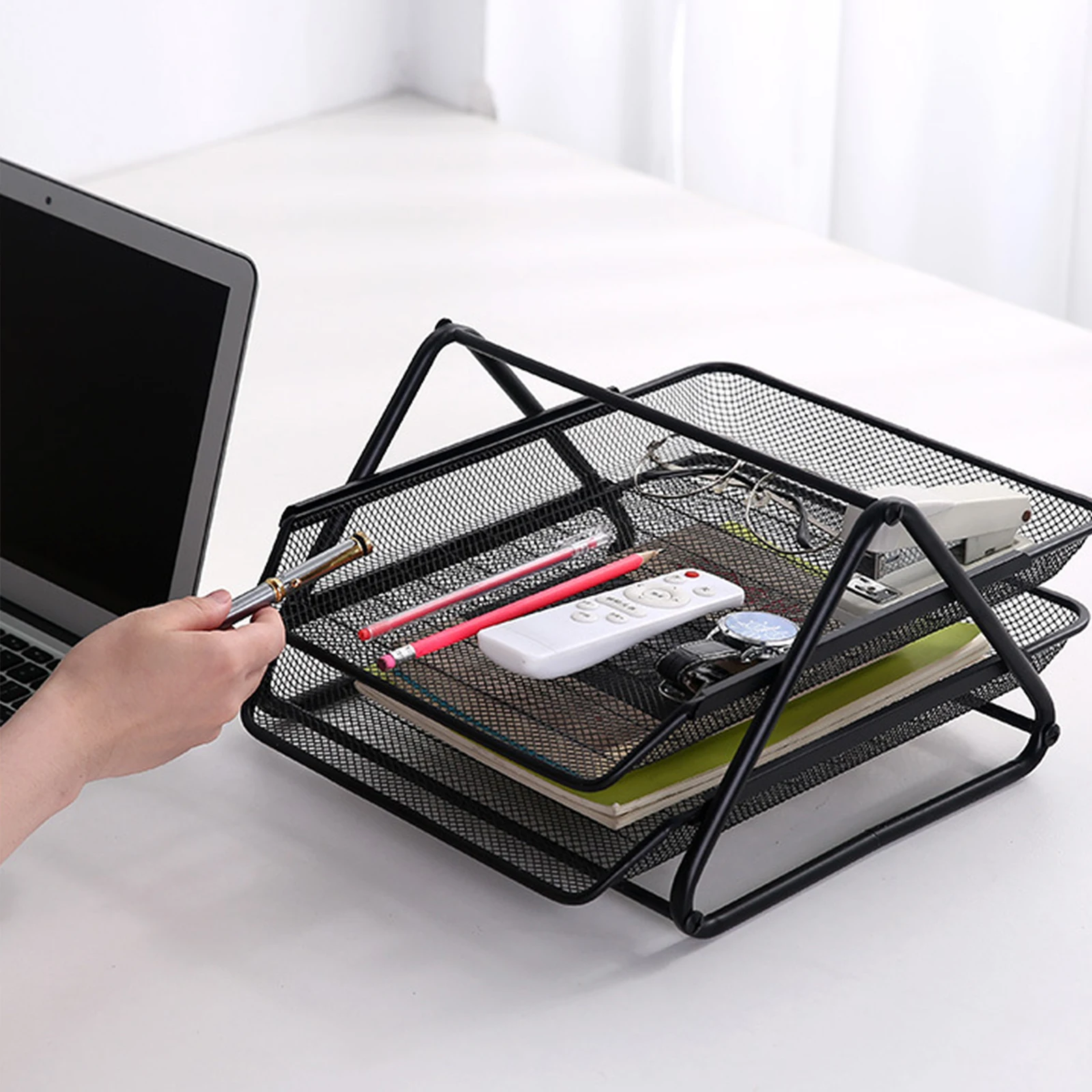 3 Layers Metal Mesh Storage Rack Stackable Desktop Letter Sorting Iron Multilayer Storage Tray Rack Removable File Holder
3 Layers Metal Mesh Storage Rack Stackable Desktop Letter Sorting Iron Multilayer Storage Tray Rack Removable File Holder