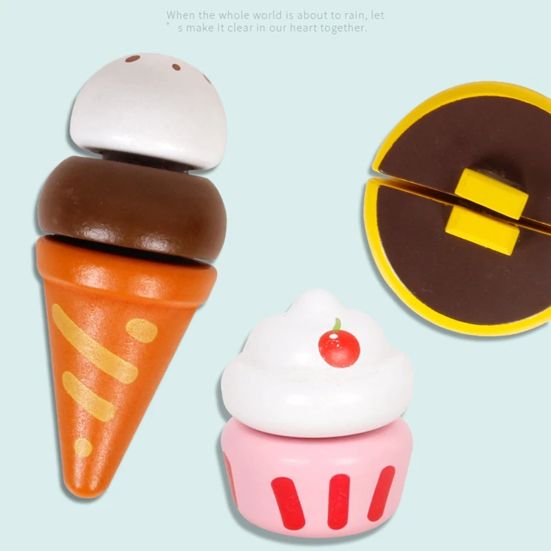 Simulation Ice Cream Dessert Cutting Set Wooden Toys for Kids Plastic Box Food Kitchen Toys Educational Girls Gift
Simulation Ice Cream Dessert Cutting Set Wooden Toys for Kids Plastic Box Food Kitchen Toys Educational Girls Gift