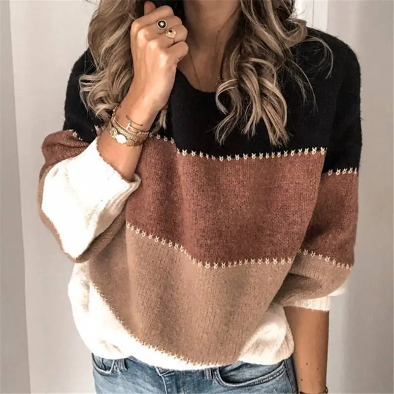 Knitted Sweater Jumper Top Ladies Blouse Womens Patchwork Winter Plus Size
Knitted Sweater Jumper Top Ladies Blouse Womens Patchwork Winter Plus Size